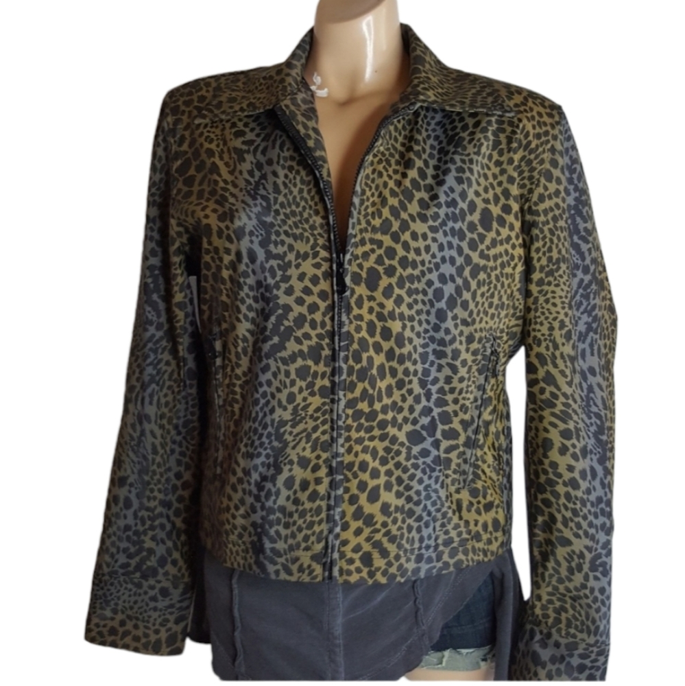 Antonio Paci  holographic leopard zip up jacket LG